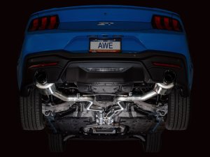 Ford Mustang Performance Exhaust - AWE Tuning - Cat Back Touring Edition - Dual Diamond Black Tips - `24-`27